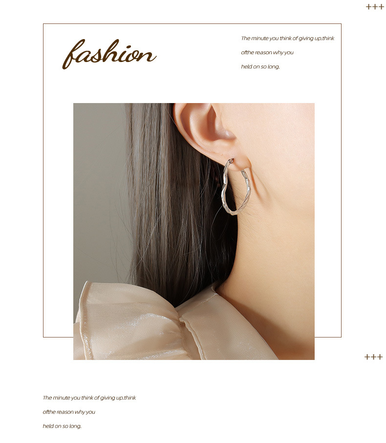 Fashion Heart Shape Titanium Steel Earrings Plating Stainless Steel Earrings 1 Pair display picture 6