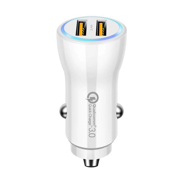Dual USB port 2.4A white