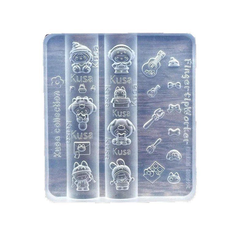 美甲模具卡通小企鹅气球kt轻松熊系列造型硅胶磨具指甲装饰工具|undefined