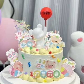 生日蛋糕装饰品发光坐姿气球熊我们毕业啦生日快乐告白气球熊摆件
