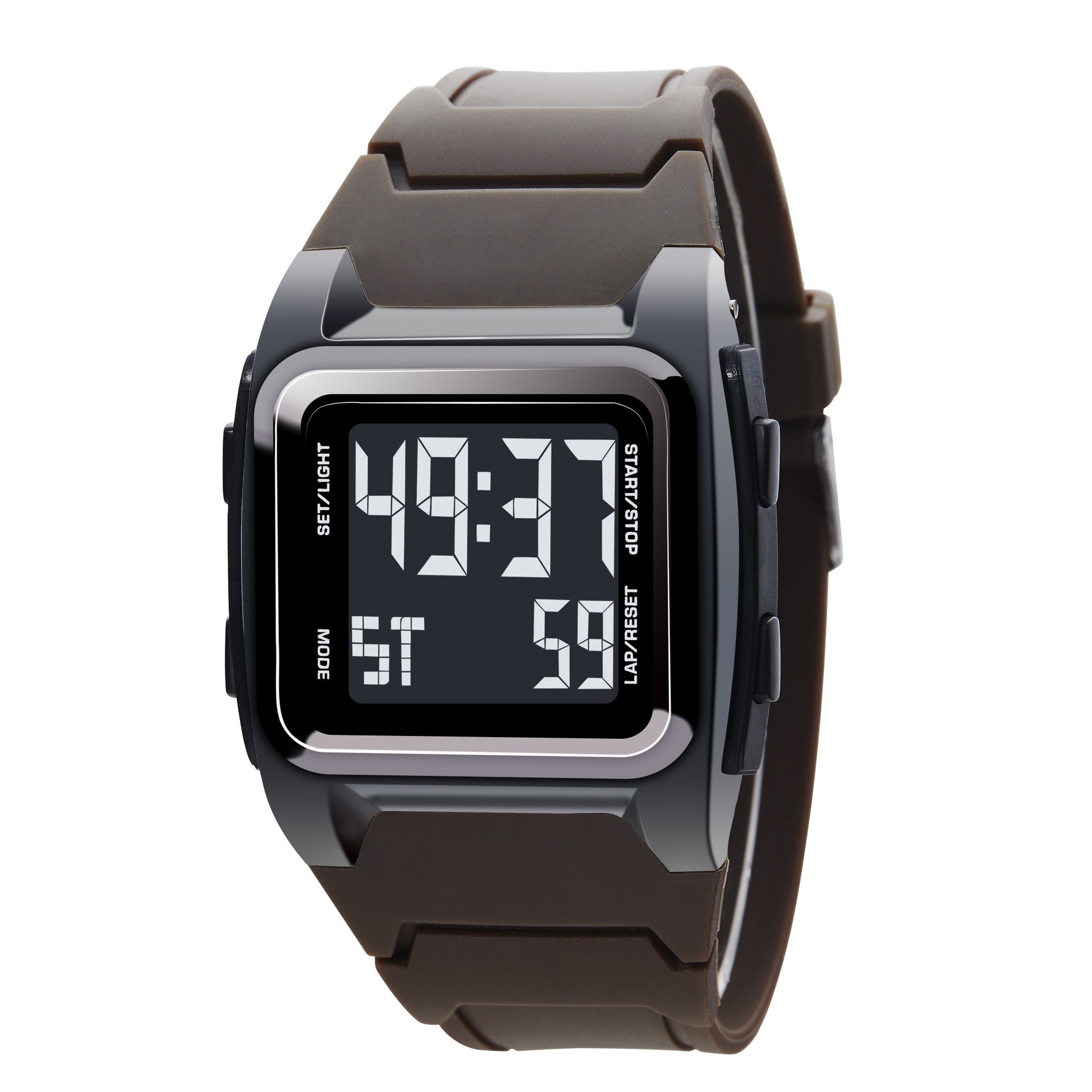 Nuevo cuadrado juvenil digital nocturna reloj electrónico multifuncional alarma al aire libre cronógrafo electrónico en stock