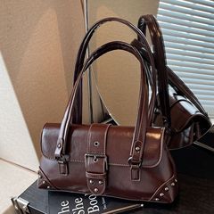 高级感腋下包包女2025新款潮流时尚百搭铆钉机车包复古轻奢手拎包