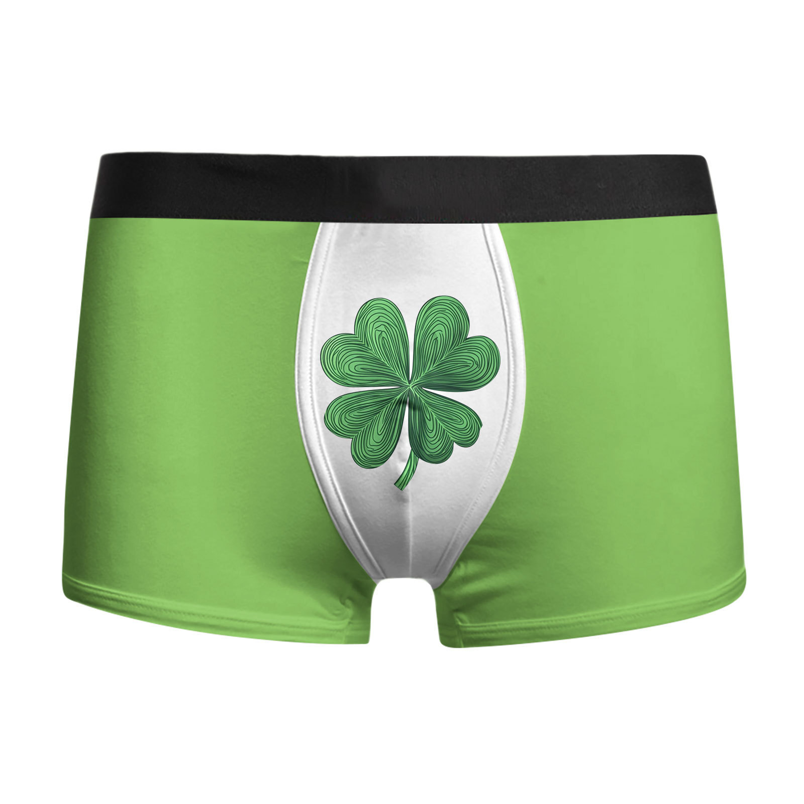 Ropa interior para hombres, ropa interior para hombres, calzoncillos bóxer transpirables baratos, pantalones cortos bóxer con estampado de trébol de cuatro hojas de vacaciones MP01