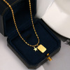 Tide, retro necklace, fashionable chain for key bag , European style, light luxury style