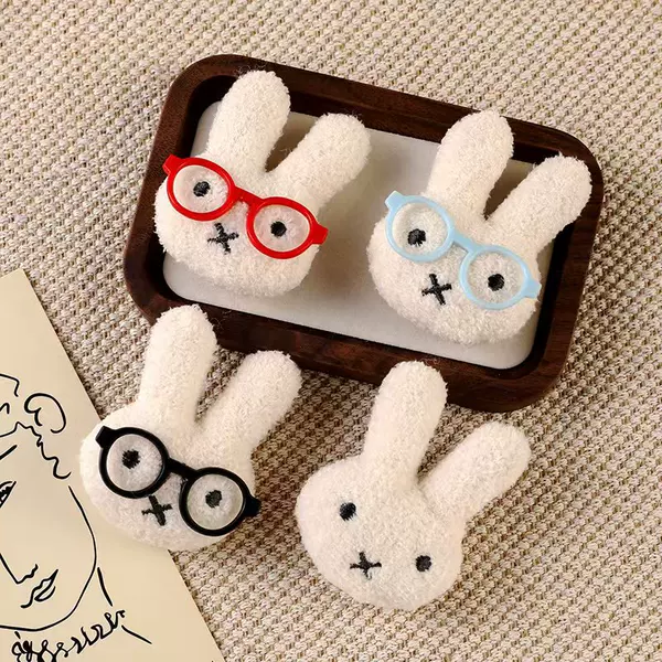 Cute and Popular Little Red Book Style Miffy Glasses Rabbit Cat Accessories Pendant Brooch Wholesale