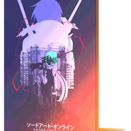 跨境货源 亚马逊 速卖通刀剑神域帆布画装饰画阳台玄关装饰图片