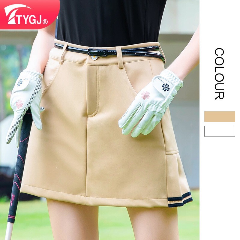 TTYGJ golf clothing women's casual short skirt golf with zipper pocket outdoor sports lower shorts