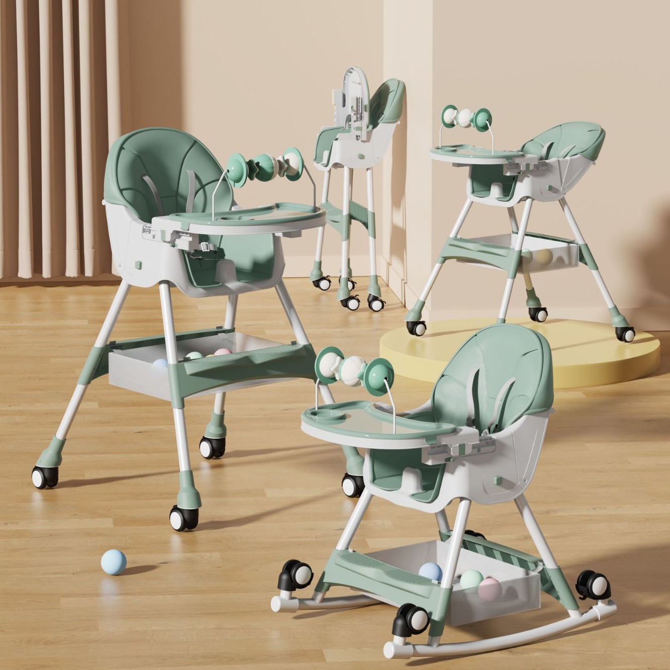 Silla de comedor para bebés, silla plegable multifuncional para bebés, mesa de comedor para bebés portátil, asiento para niños