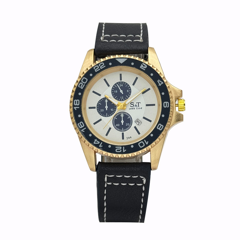 国境を越えた外国貿易新しいファッションビジネストレンドメンズ腕時計カレンダーカジュアル三眼学生クォーツ時計メンズ卸売