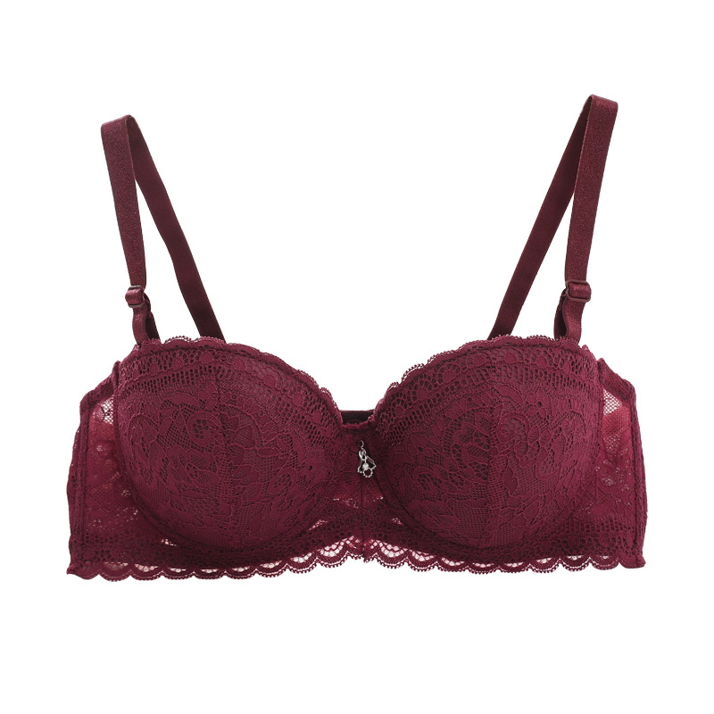 Shantou spot sujetador encaje 1/2 media taza tipo ajuste superior correa de hombro extraíble tubo superior ropa interior sujetador femenino image 6