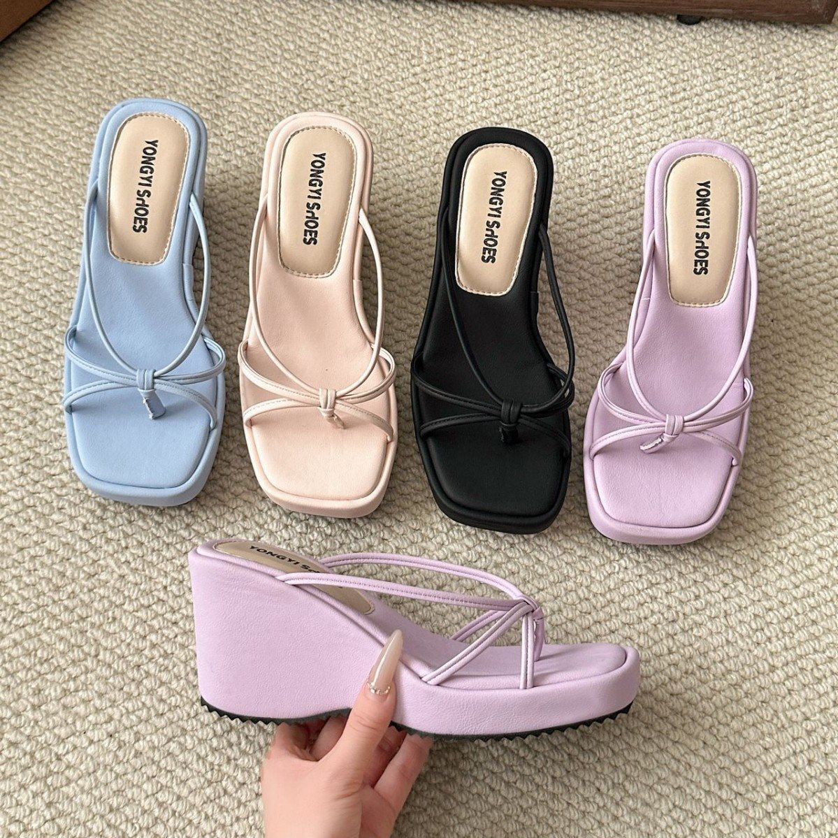 Elegant Shoes 2025 High Heels Sandals Thong Summer French Outer Wear Sandals New Fairy