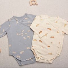 New Nordic Danish KS baby cotton comfortable boneless diaper pants monk clothes three short-sleeved corner pajamas 