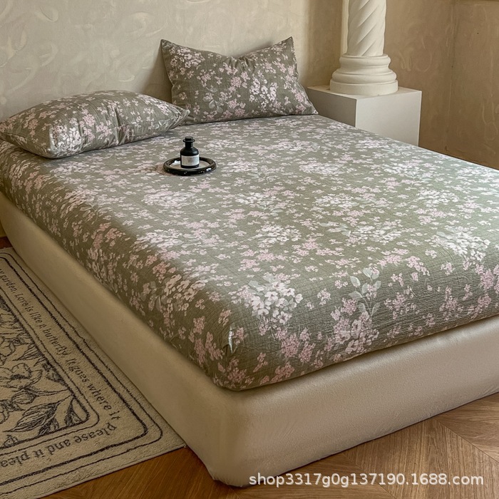 Class a Raw Hemp Linen Thickeneded Fitted Sheet Mattress Protector Simmons Protective Cover Anti-Slip Cover All-Inclusive Manufacturer Exclusive Supply