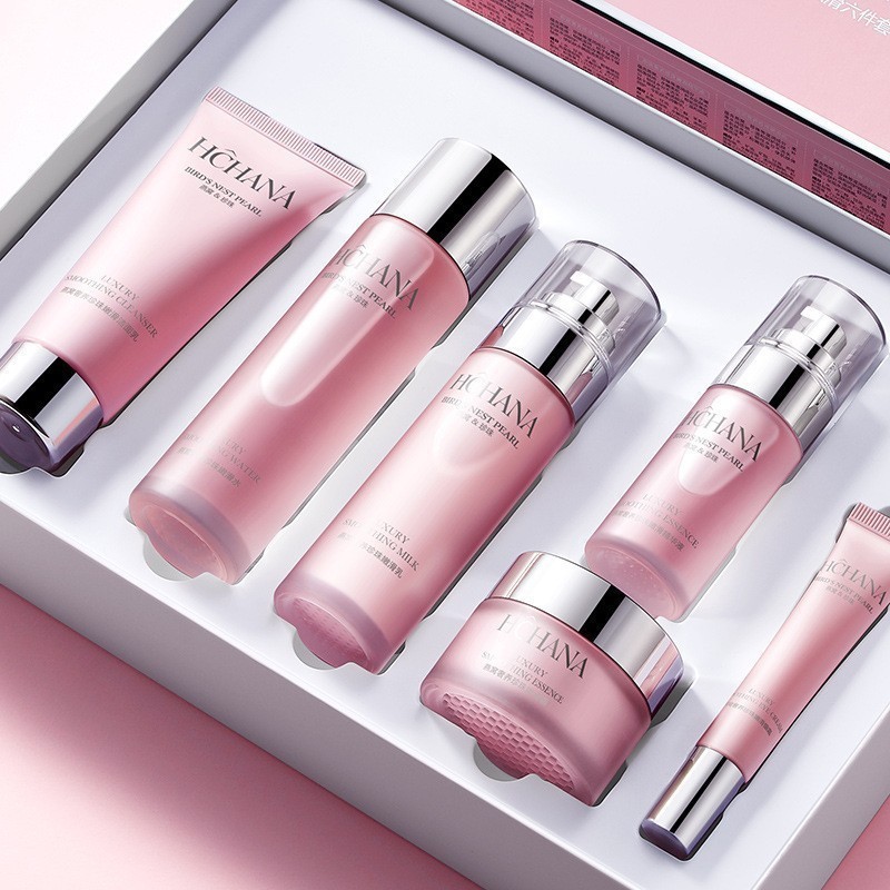 한찬 새의 둥지 고급 진주 부드럽고 부드러운 6 피스 세트 120g 120ml 80ml 40ml 50g