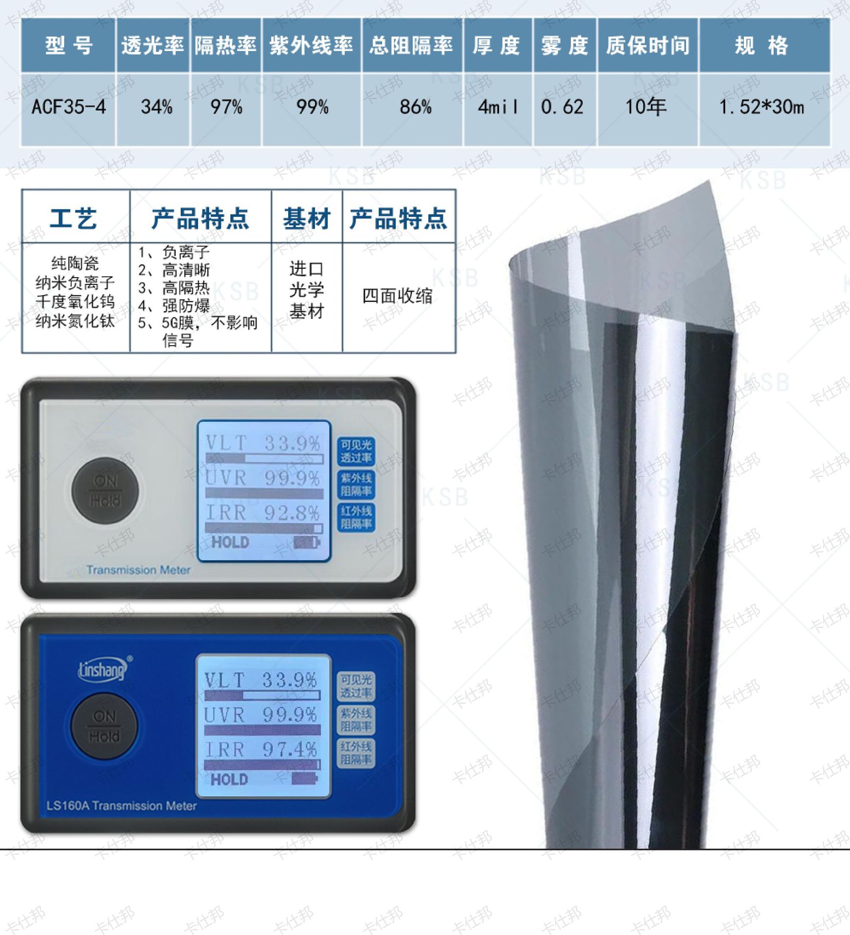 Factory Direct Negative Ion Insulation Film Antibacterial Formaldehyde Removal Insulation Film Glass Film Car High Insulation Solar Film