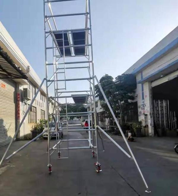 欧洲款快拆脚手架 铝合金带踢脚板 楼梯间施工 产地货源黑色银色