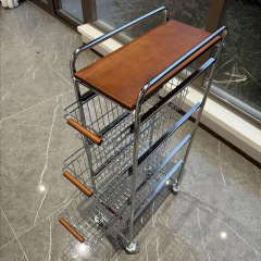 小戸型引き出し厨房収納棚多層収納棚スペースを取らずに移動できるカート棚