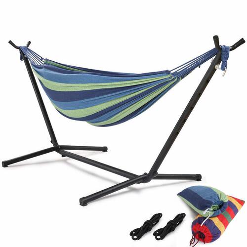 Outdoor wilderness hammock with stand, suitable for home, indoor and outdoor, detachable and foldable canvas swing frame, portable