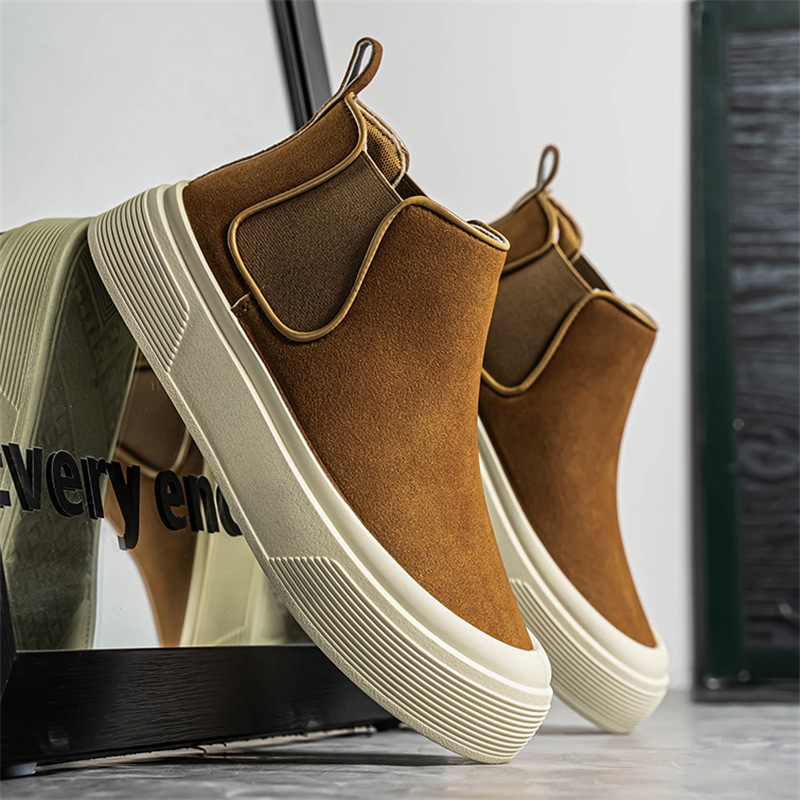 High-Top Men's Shoes 2025 New Autum Fashion High-Bottom Thick-Soled Versatile Trendyy Shoes Student Casual Sports Sneakers