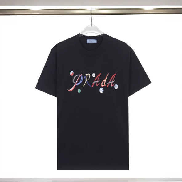 Moda transfronteriza Pujia pareja de manga corta tendencia de verano personalidad creativa color PRA letras impresas camiseta femenina