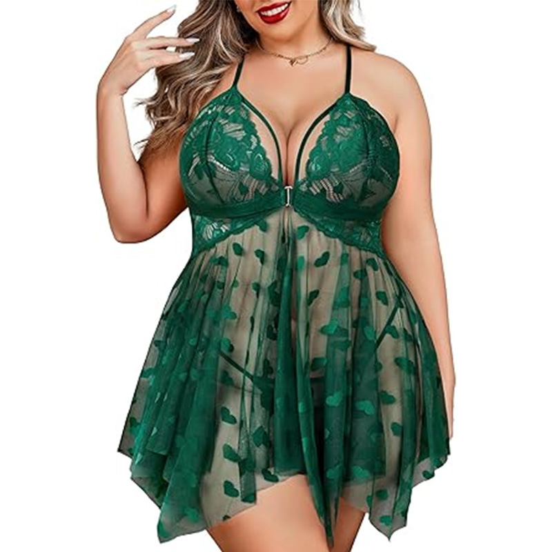 Amazon gran explosión de estilo cruzado con pijama casero sexy ropa interior de encaje de perspectiva de dos piezas pijama de sexo