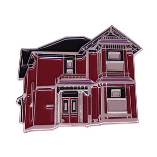 Beautiful vintage building house brooch Victorian style badge