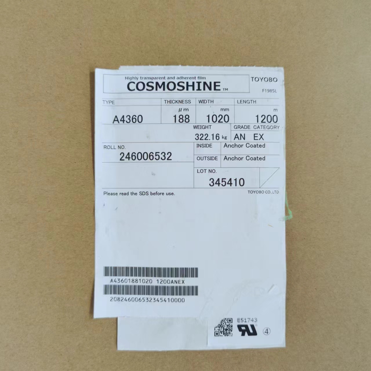 供应日本东洋纺PET胶片A4360