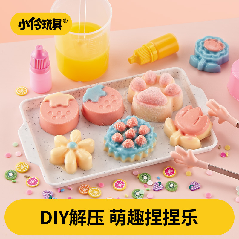 儿童diy硅胶捏捏乐猫爪甜甜圈玩具解压仿真食玩新款慢回弹礼物