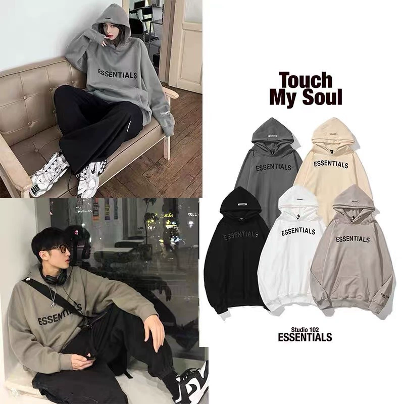 FEAR OF FOG двойная нить ESSENTIALS прессованная объемная буква махровая кофта худи Мужская и женская кофта