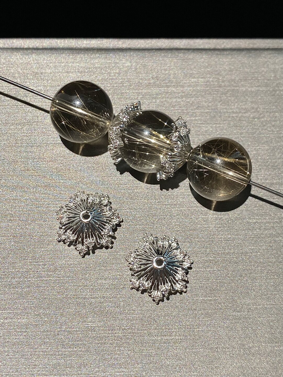 Color-Preserving 14K Gold-Filled Micro-Paved Zircon Crystal Accessories DIY Flower Tray Cap Spacer Beads Handmade Beaded Necklace Bracelet Accessories