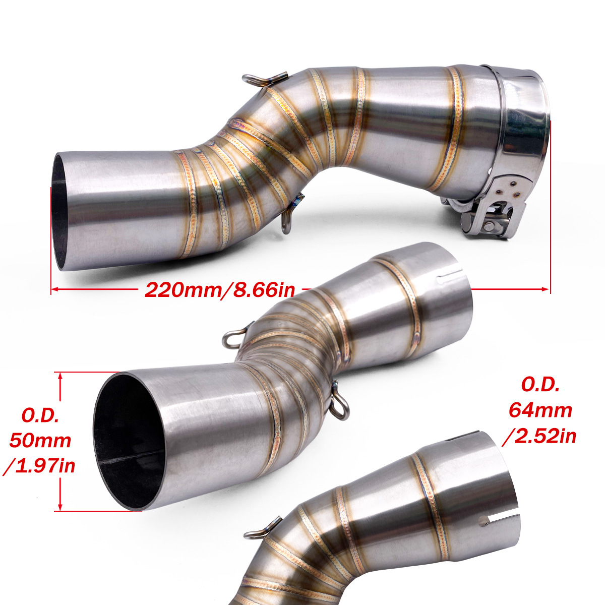 Applicable to BMW R1200GS ADV 2013-2019 motorcycle modified exhaust pipe stainless steel middle section adapter