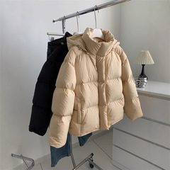 白鸭绒蓬松保暖羽绒服女奶酪面包服可拆卸连帽外套冬品牌女装批发