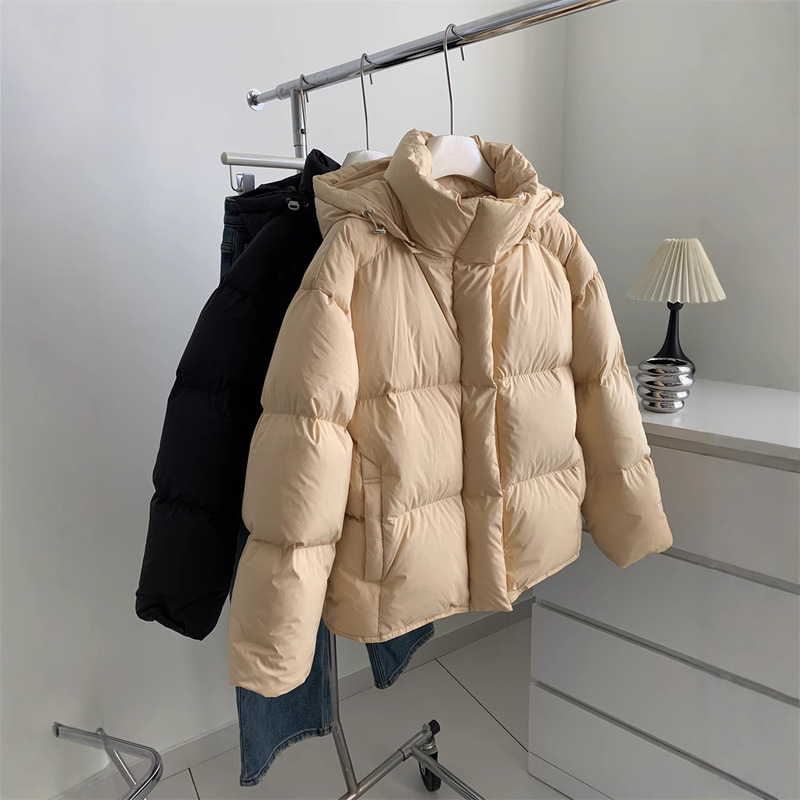 白鸭绒蓬松保暖羽绒服女奶酪面包服可拆卸连帽外套冬品牌女装批发|undefined