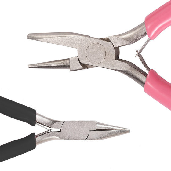 4.5-inch dark black deep pink needle rolling pliers diy handmade multi-function pliers half groove pliers 9-pin jewelry winding tool