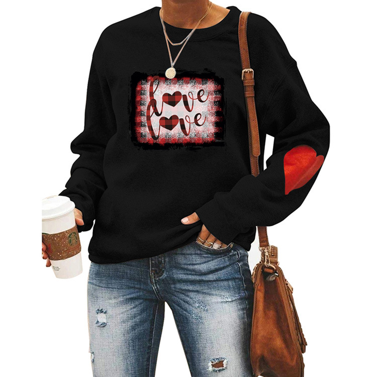 Women's Hoodies Long Sleeve Rib-knit Casual Letter Heart Shape display picture 16