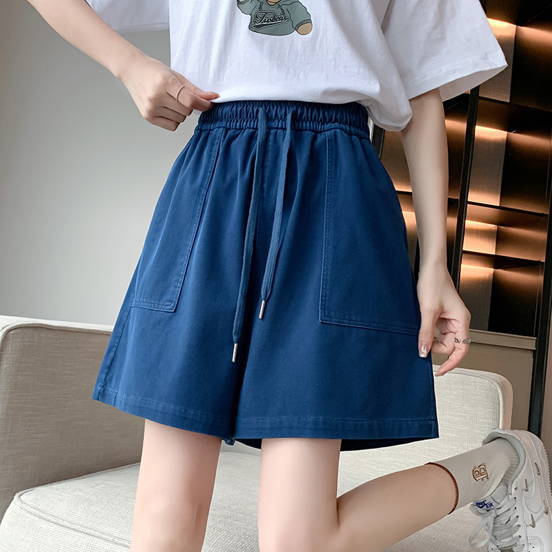 Women's Large Size Washed Tencel Denim Shorts Summer Thin High-Waisted Loose Slimming Look Casual Wide-Leg Pants for Outer Wear Women's Large Size Washed Tencel Denim Shorts Summer Thin High-Waisted Loose Slimming Look Casual Wide-Leg Pants for Outer Wear
