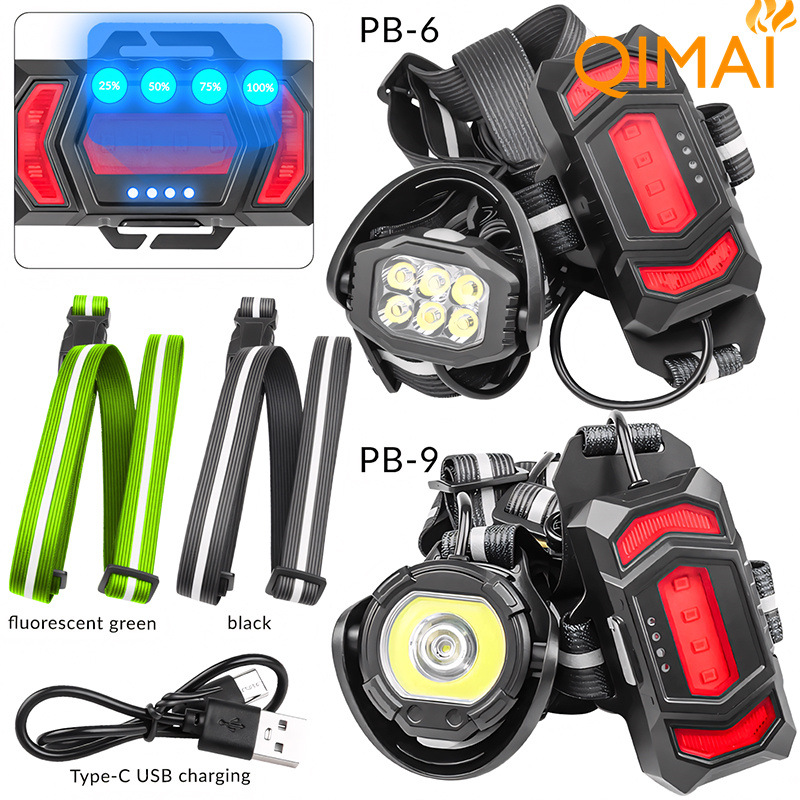Cross-Border New Chest Night Wearable Cycling LED Multi-Light Red Warning USB Rechargeable Running Light_voghion.com