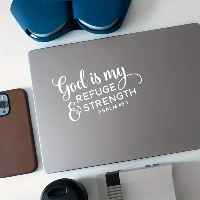 God Is My Refuge And Strength Psalm Waterproof Vinyl Sticker_voghion.com