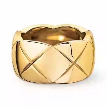 ココ菱形模様リング シルバー18金メッキ ins重ね付け対応 幅広・細めバージョン シャネル風カップルリング ペアリング|undefined