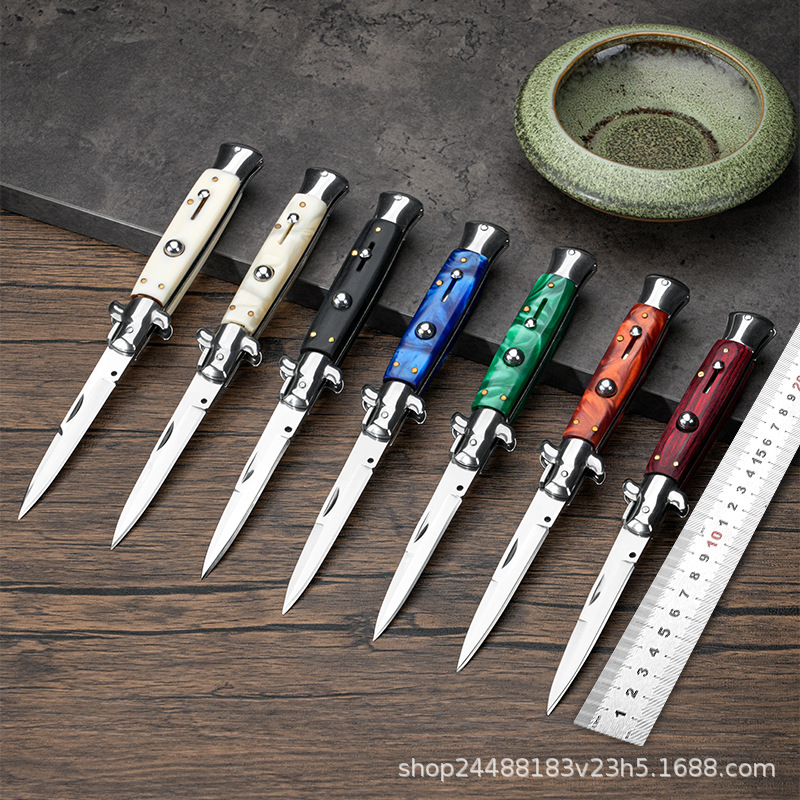 黑手党ACK户外折叠刀野外高硬度便捷工具野营刀具意大利水果刀