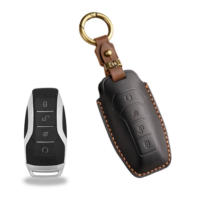 New Retro Key Bag Suitable for Byd Key Cover Tang and Song Plusdmi Dolphin Han Car Key Bag (Car key bag) - type-a-black