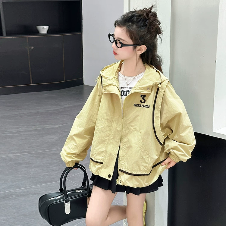 Spring autumn children's jacket with hood, western style