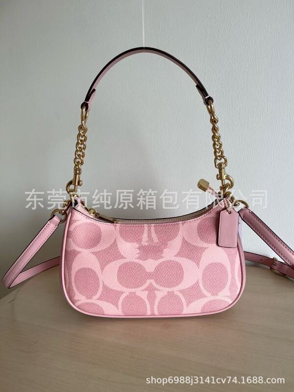 C家高品质纯原女包Teri腋下包新款奶茶色手提麻将包月牙包单肩斜|undefined