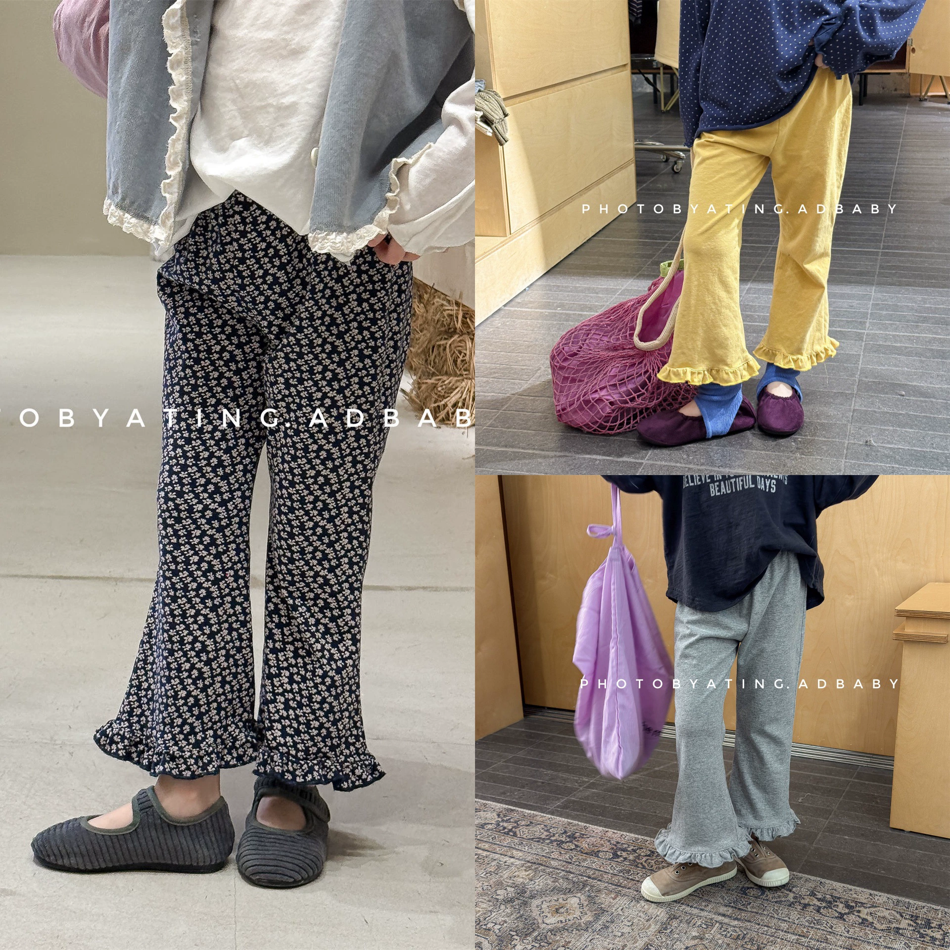 2026春夏湖州织里童装女童韩版春款打底裤九分裤喇叭裤童裤子7101