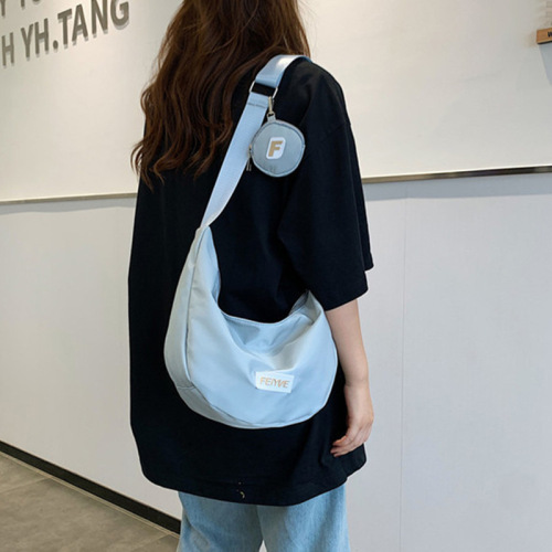 Nylon dumpling bag Japanese versatile crossbody bag casual large-capacity canvas bag summer class shoulder commuter bag