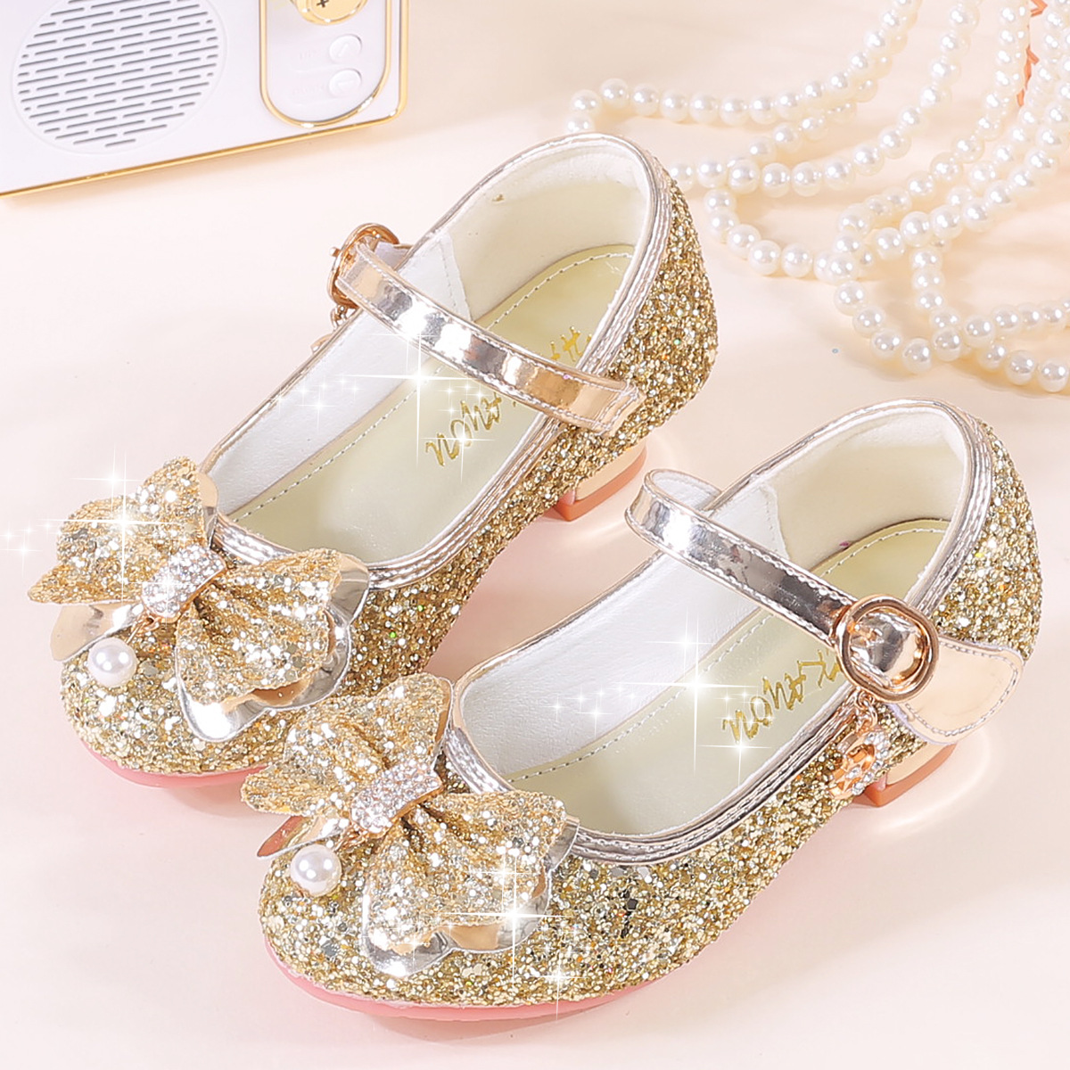 Transfronteriza Amazon venta caliente zapatos de tacones altos de niñas zapatos de princesa para niños zapatos de niños zapatos de espectáculo zapatos de cristal de niñas image 4