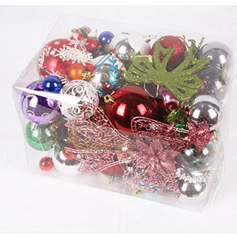 Navidad transfronteriza 60 - 70 bolas de decoración de barril de plástico brillante mate Navidad bolas de color árbol de Navidad colgante aleatorio