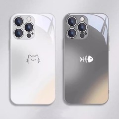 シンプルな猫の魚はアップルのiPhone13の携帯電話の携帯電話のoppo findx8のアイデアを適用します。