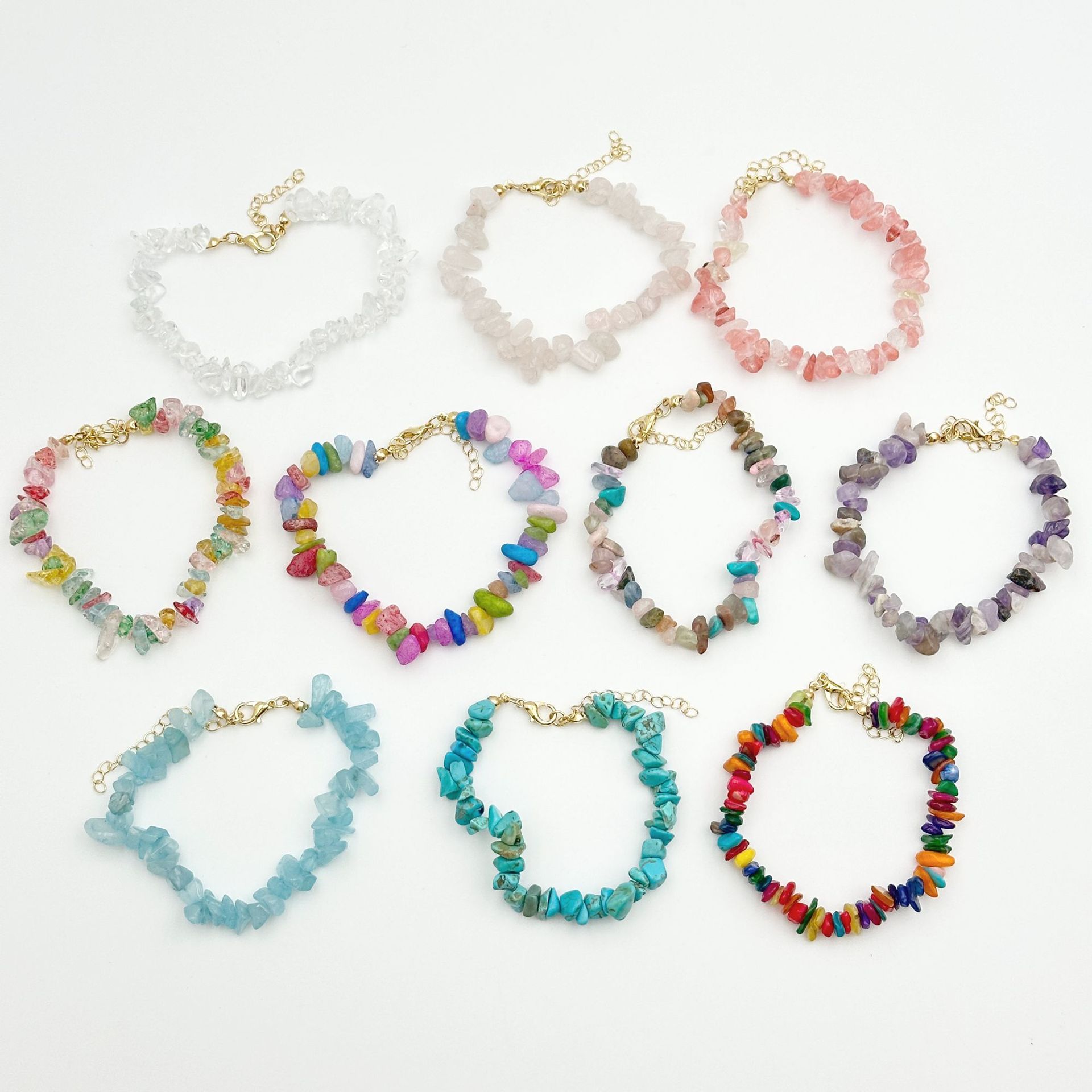 Ferien Bohemien Geometrisch Ein Naturstein Türkis Armbänder In Masse display picture 2