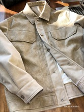 澳洲实体专柜麂皮绒肌理拼接痞帅皮衣外套男士秋季新款机车皮夹克